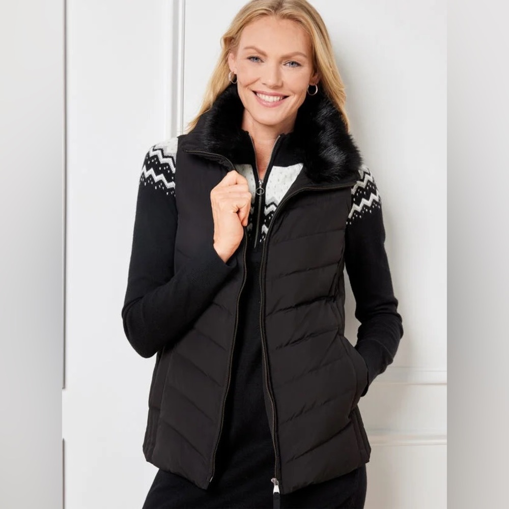 Talbot’s black down filled vest - X-LARGE petite